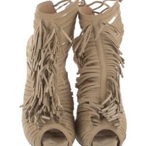 Christian Louboutin Tan Fringe Heels